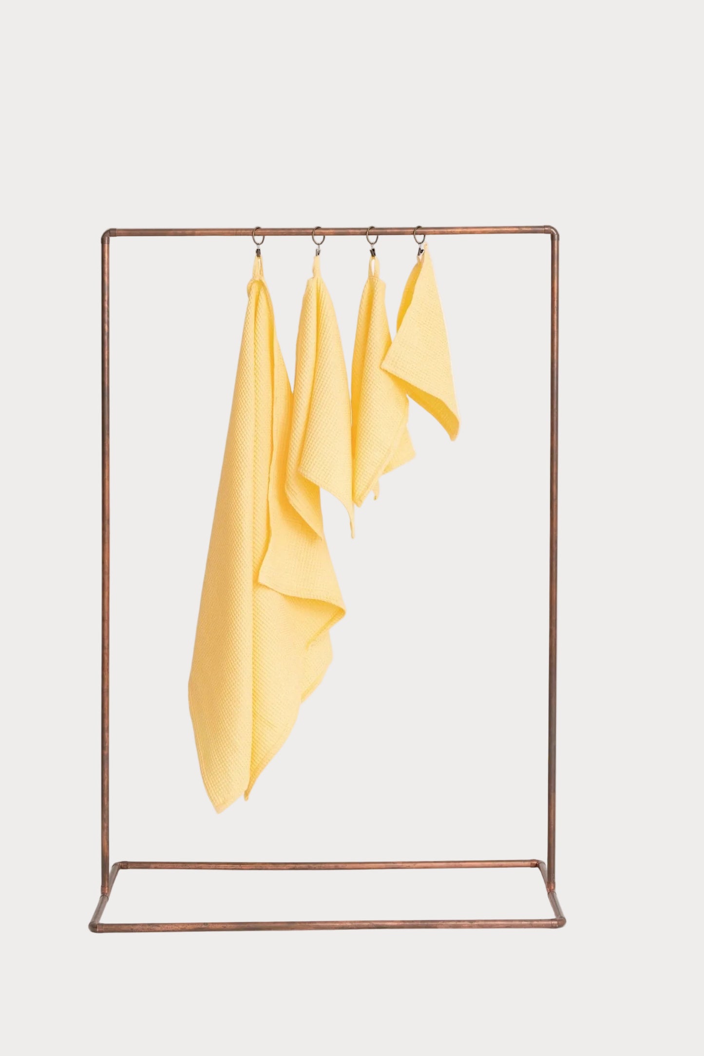 Organic Waffle Cotton Towel - Yellow