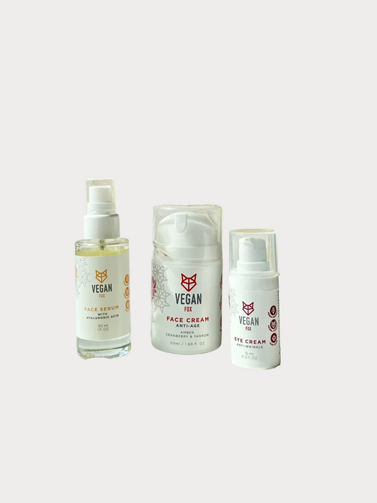 Vegan Fox Anti-Age Pflegeset | Bernstein & Peptide | 3-teiliges Intensiv-Set