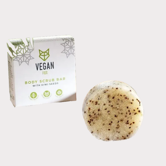 Körperpeeling-Seife mit Kiwisamen | Vegan Fox | Zitronengras & Aloe Vera