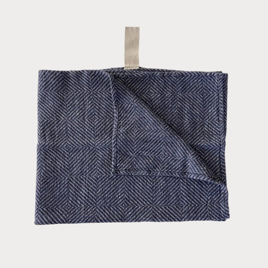 Big Linen Towel - Blue Fishbone