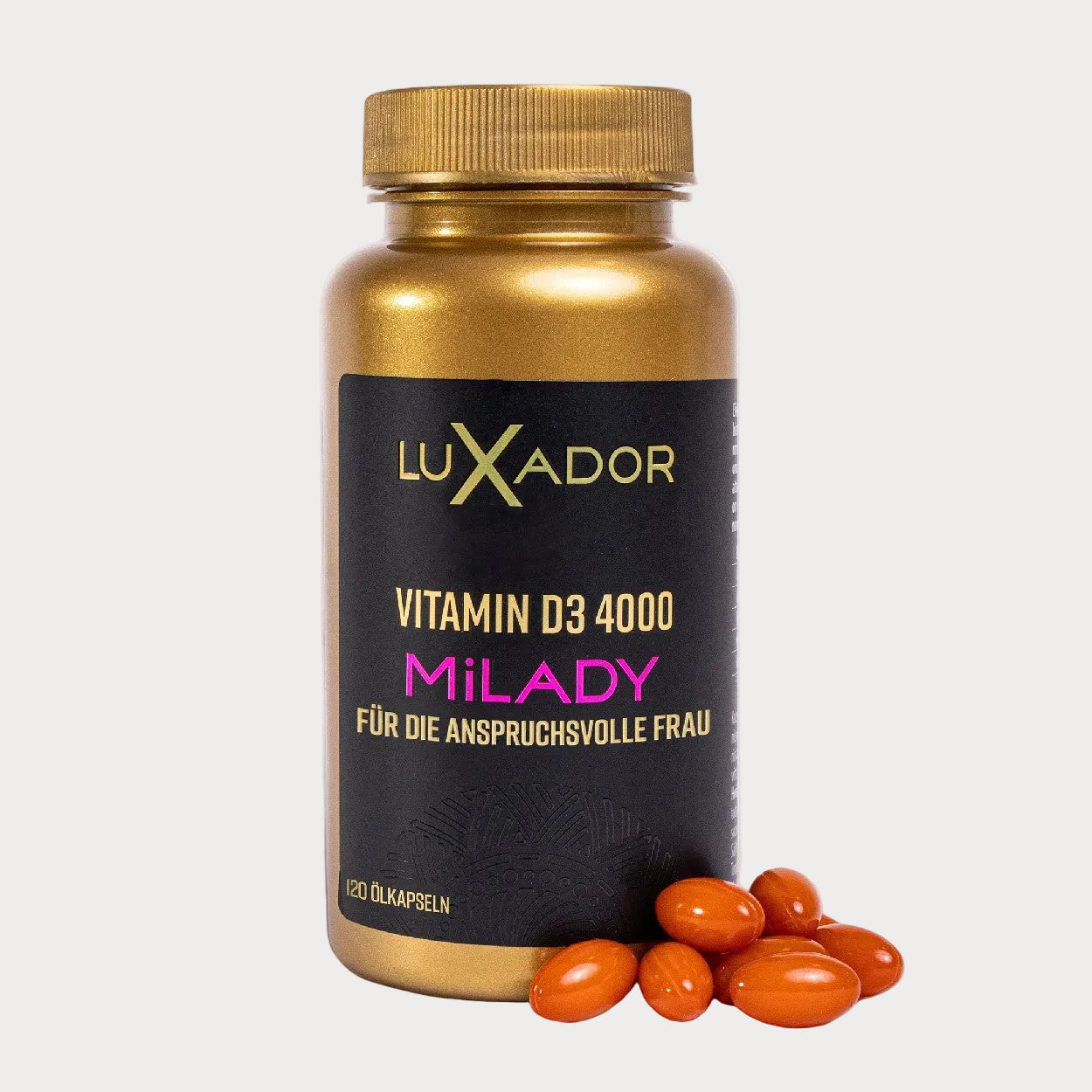 Luxador Vitamin D3 4000 IU MiLady N90 – beauty & immune support softgels for women (DE version)
